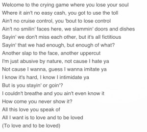 couple verses from “I Lied” by Nicki Minaj: