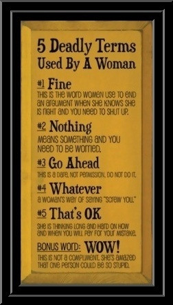 deadly women words Here's your sign