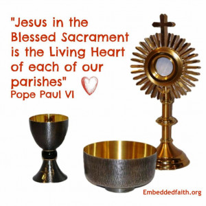 Jesus in the blessed Sacrament is the living heart of each of our ...