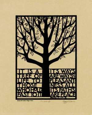 Above: Tree of Life silkscreen print on Canson paper - Heather Grey