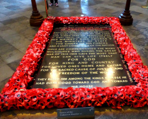the tomb of the unknown soldier inside the westminster abbey london