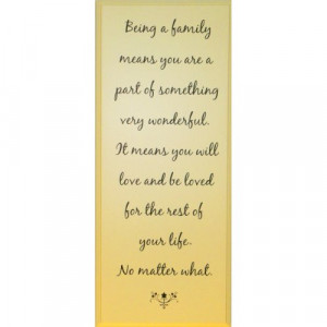 Being a Family Means Quote Plaque, Creamy Yellow