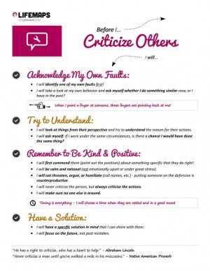 Things to Think About Before Criticizing Others #infografía