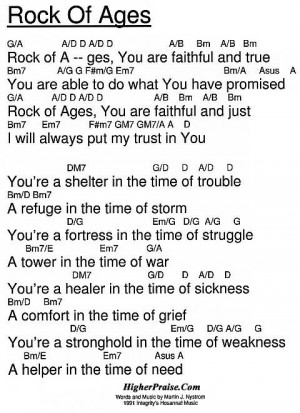Christian Music Lyrics Rock of ages hosanna