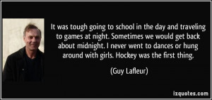 was tough going to school in the day and traveling to games at night ...