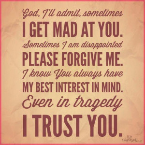 trust you God...