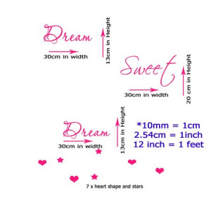 Home / Dream Sweet Dream Romantic Bedroom Wall Quote