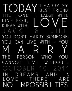 Today I marry quotes wedding print and Names of Couple Gift Date Print ...