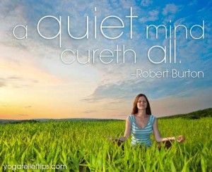 inspirational quote on the quiet mind