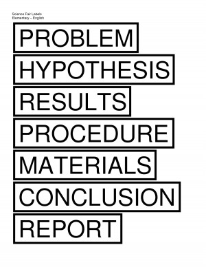 Science Fair Project Label Template