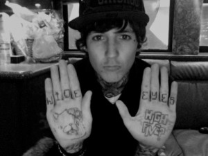 black and white, bmth, drop dead, high five, oli sykes, tattoos, unf