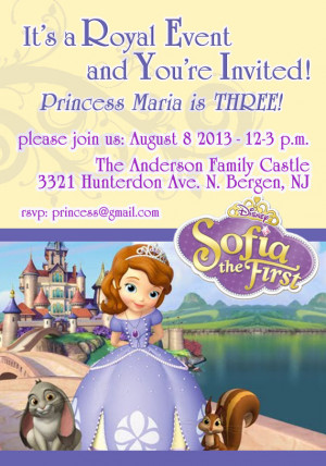 Princess Sofia the First birthday invitation, Princess Sofia Invite ...