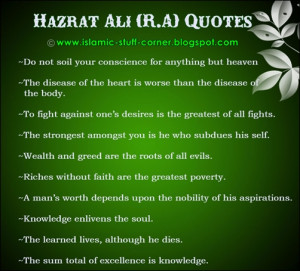 Beautiful Golden Quotes of Hazrat Ali in English