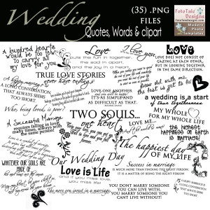 Wedding Word Art Collection - 35 Quotes, Words and ClipArt- sayings ...