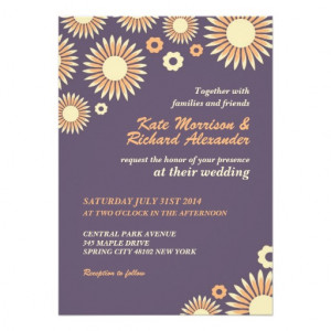 Purple and Yellow Wedding Invitations