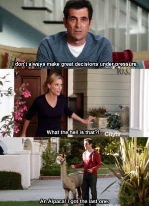 alpaca, claire, modern family, phil