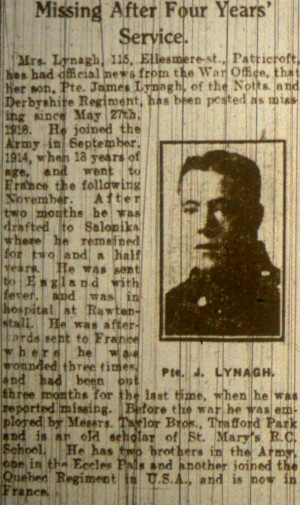 Newspaper Reports - Men not found on memorials