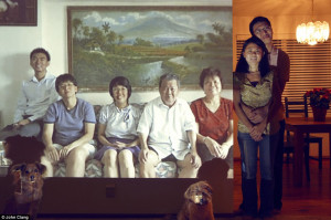... distance with family portraits spliced together with the aid of Skype
