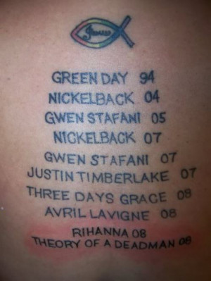 the worst bad tattoos, jesus fish and rock bands, funny tattoos stupid ...