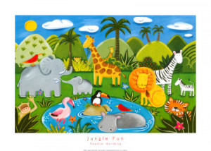 Les animaux de la jungle Reproduction d'art