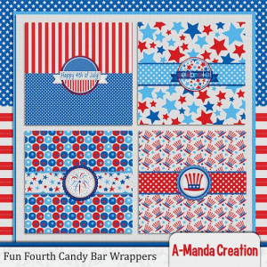 Fun Fourth, 4th of July printable candy bar wrappers