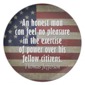 Thomas Jefferson Quote on Slavery and Power Dinner Plate