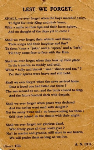 Rest In Peace Uncle Poems Lest we forget is a poem by