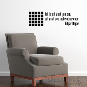 Optical illusion with Edgar Degas Art quote wall decal wall-decals