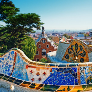 Park Guell, Barcelona. Celebrate with the winners in Spain!