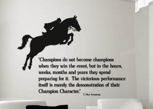 133 hq jumping horse with the champion quote 35 x 26 inches 30 00 ...