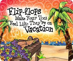Flip flops painting by Suzy Toronto: http://beachblissliving.com/beach ...