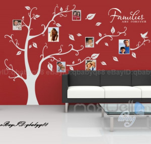 Photo Frame Tree Wall Quote Art Stickers Vinyl Decals Home Decor