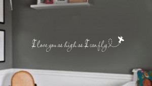 love you as high as I can fly Nursery Airplane VInyl Wall Lettering ...