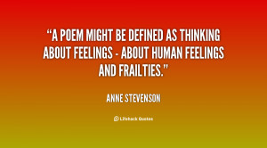 quote Anne Stevenson a poem might be defined as thinking 113444 png