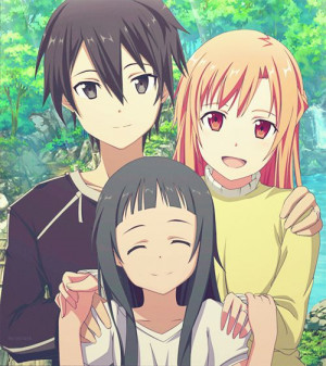 Kirito, Asuna, and Yui. Happy Family!