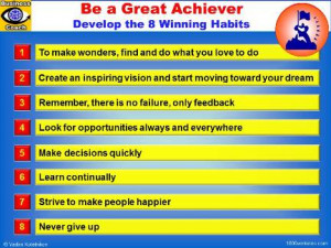 Great Achiever: 8 Winning Habits. How To Achieve Great Success ...