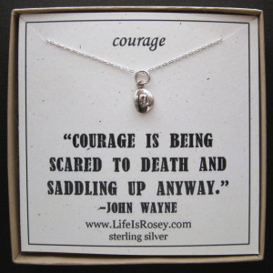 Courage Necklace - John Wayne Quote Card - Courage Card - Courage Gift ...