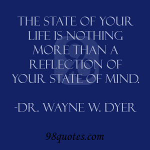 The state of your life is nothing more than a reflection of your state ...