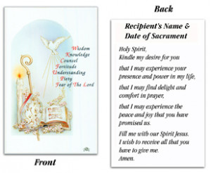 Confirmation Holy Spirit Card