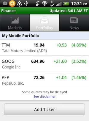 Google Finance App For Android