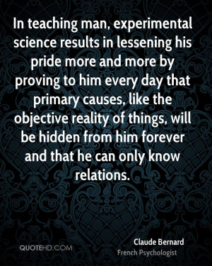 science results in lessening his pride more and more by proving to him ...
