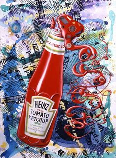 Ketchup by artist Kenny Scharf Oil, Acrylic, Silkscreen Ink & Objects ...