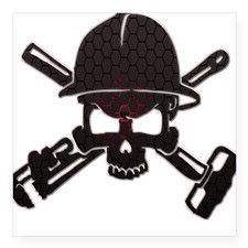 Red and Black Honeycomb Oilfield Skull Sticker for