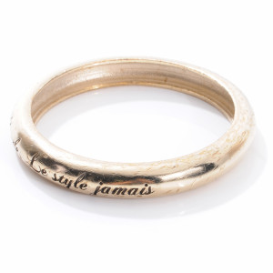 CHANEL Metal French Quote Bracelet Bangle Gold