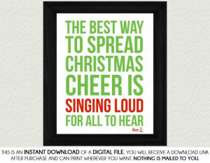 Buddy The Elf Quote Home Decor Print Art - Spread Christmas Cheer, Red ...
