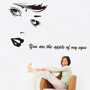 ... wall sticker beauty eyes lips wall decals quotes sexy girl posters