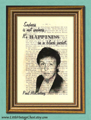 PAUL McCARTNEY Beatles SADNESS Dictionary art print Wall Art
