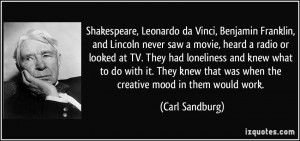 Vinci, Benjamin Franklin, and Lincoln never saw a movie, heard a radio ...