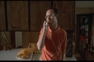 When Napoleon is talking to Kip on the phone ...