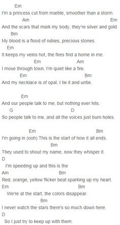 ... yellow flicker beat chords capo 4 more boxes heroes hunger flicker